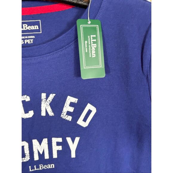 L.L. BEAN Women's Blue Wicked Comfy Cotton T-shirt Top Long Sleeve size S - Picture 4 of 6